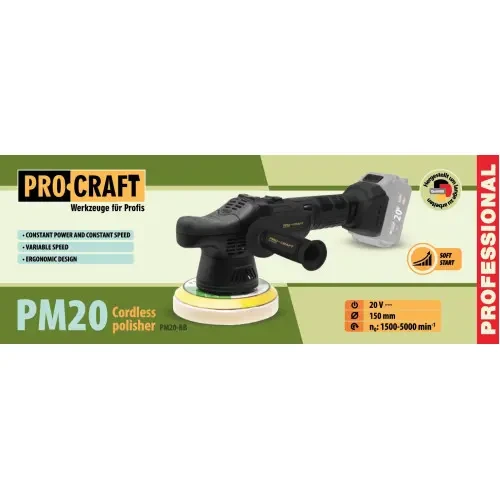 Полировальная машина ProCraft PM20 без АКБ и ЗП - фото 11 Полировальная машина ProCraft PM20 без АКБ и ЗП - фото 11