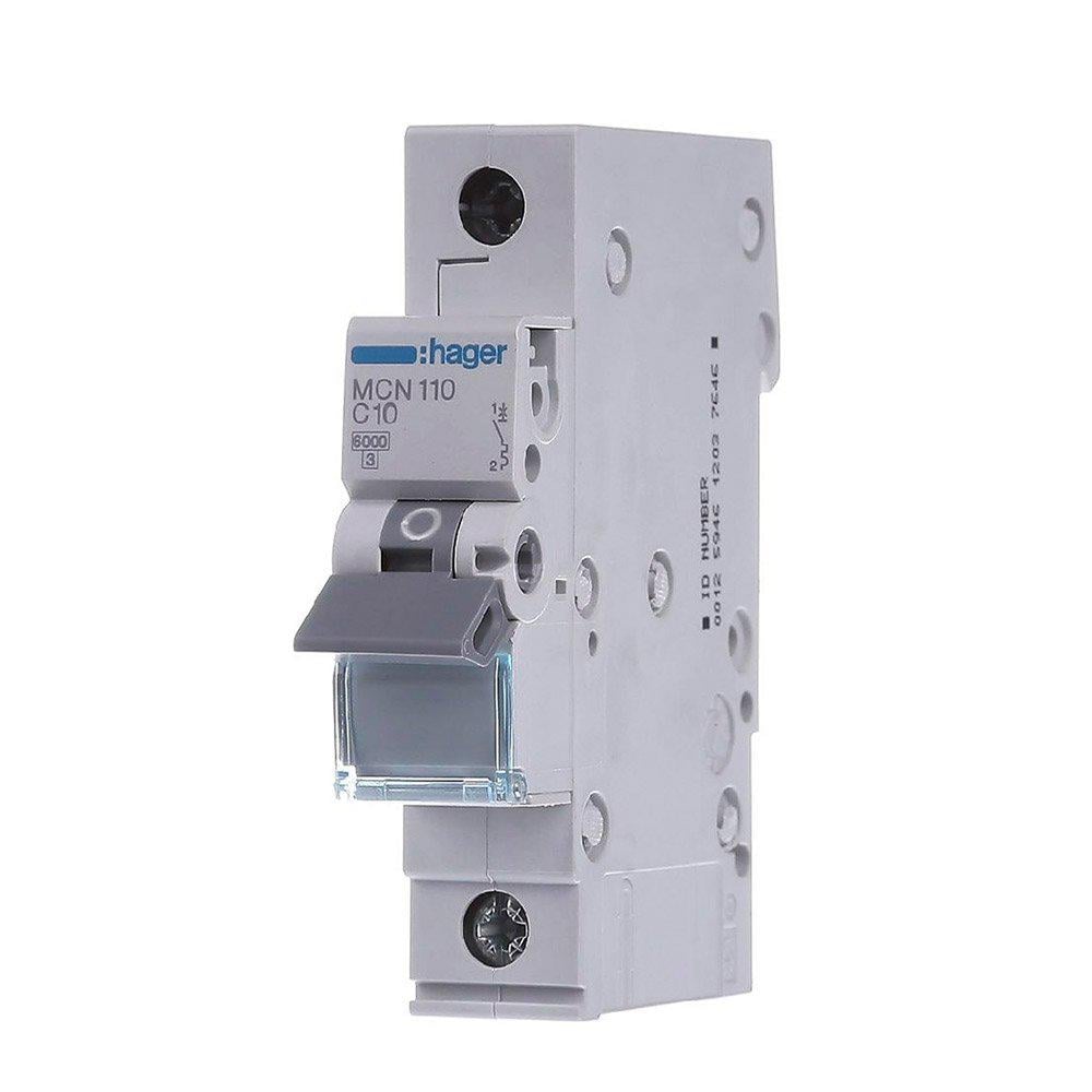 Автоматичний вимикач Hager 1P 10A C 6 kA MCN110 1M