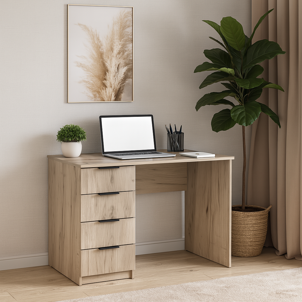 Стол письменный СП2 4Я SENAM 750х1100х500 мм ДСП Дуб Крафт Серый