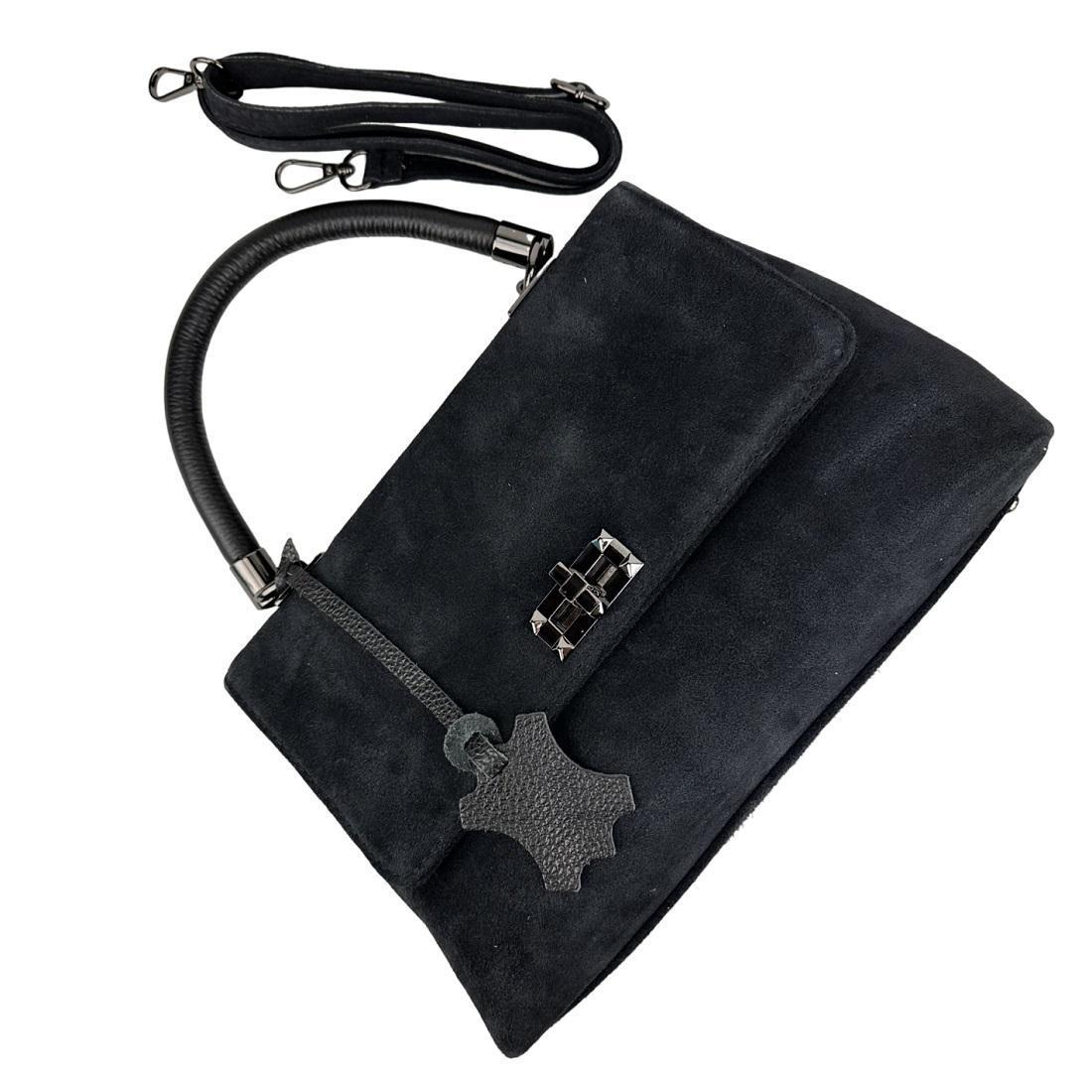 Сумка жіноча замшева Firenze Italy F-IT-7856A із замком Чорний (2656558953) - фото 8 Сумка жіноча замшева Firenze Italy F-IT-7856A із замком Чорний (2656558953) - фото 8