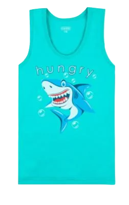Майка детская хлопковая для мальчика Gabbi МКМ-21-2 Шарк 128 см Ментоловый (12752)
