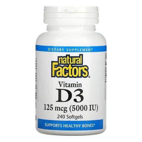 Витамин D Natural Factors Vitamin D3 5,000 IU 240 Softgels (NFS-01061)