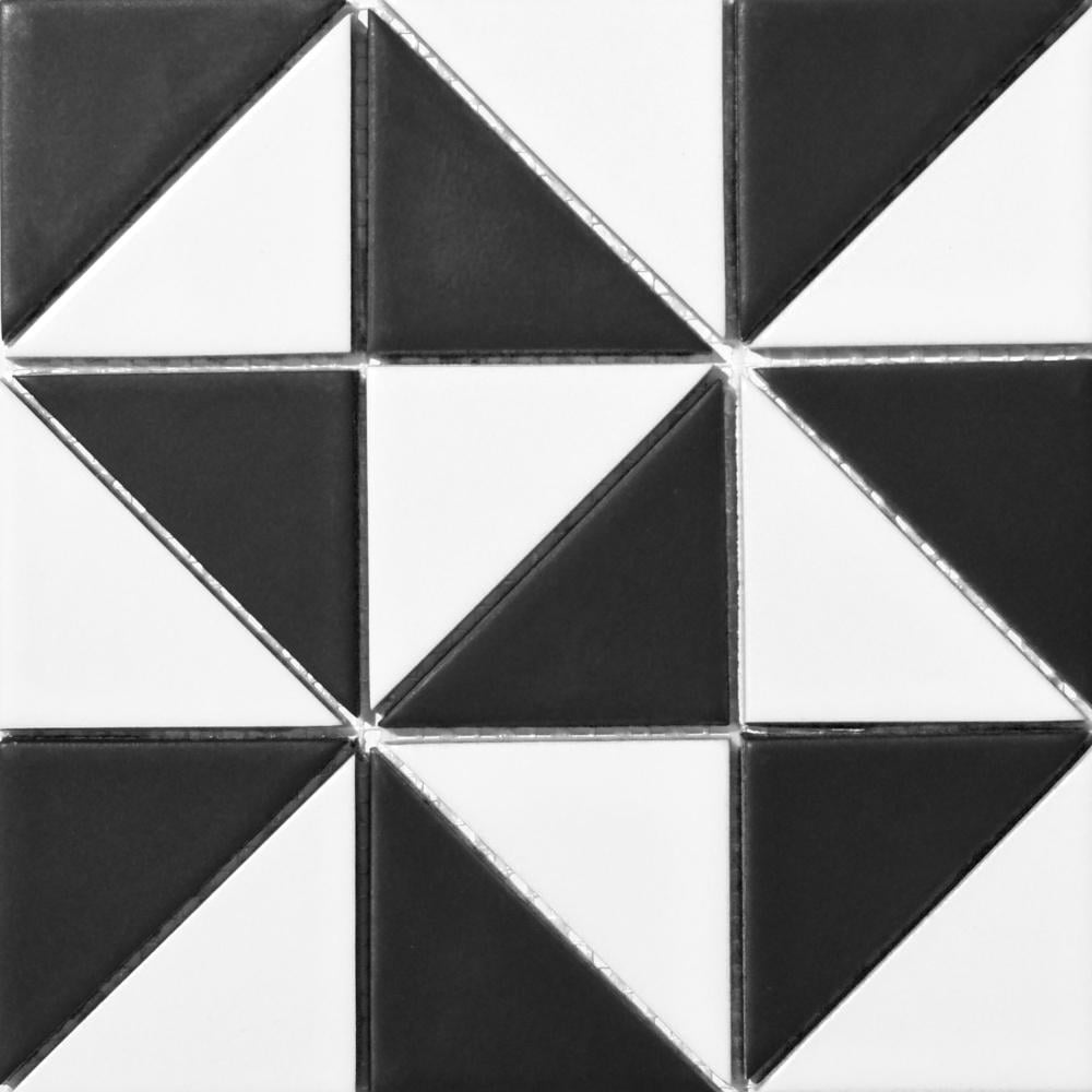 Мозаика керамическая Kotto Ceramica TRIANGLE RT XX2 69001 300x300x9 мм White/Black Mat (20459185)