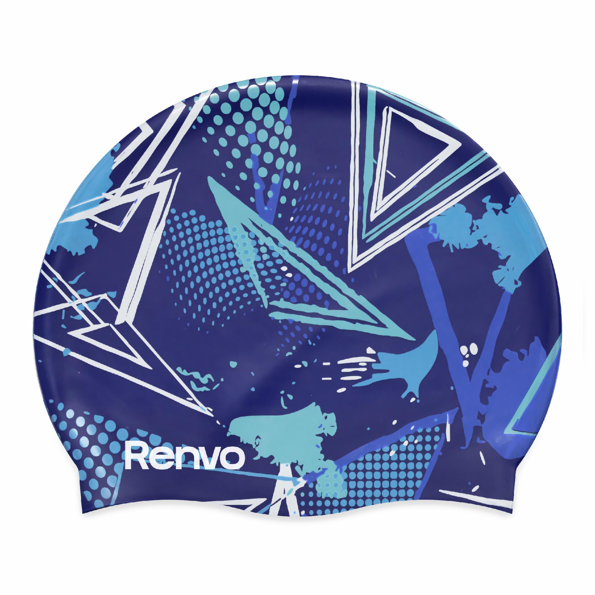 Шапочка для плавания взрослая Renvo Kerio Triangles Уни OSFM Синий (2SC150-0403)