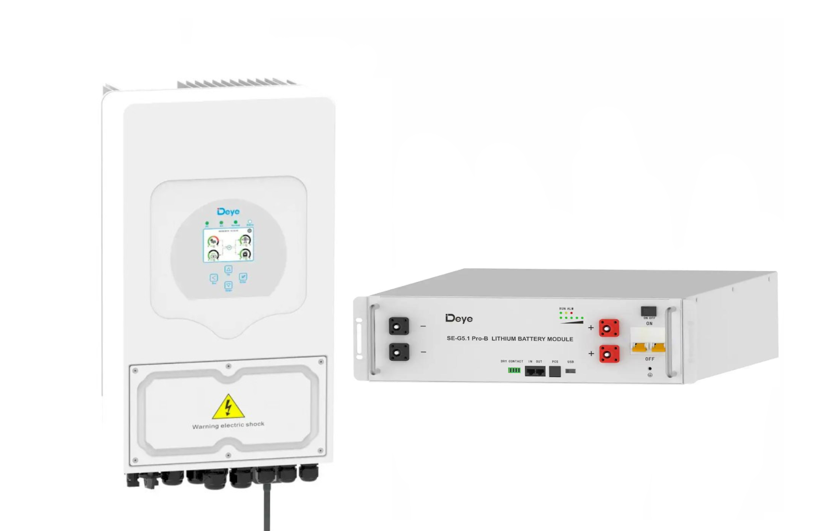 Инвертор гибридный Deye SUN-5K-SG05LP1-EU 5 кВт и батарея Deye SE-G5.1 Pro-B 5,12 кВт·ч White (33087844)
