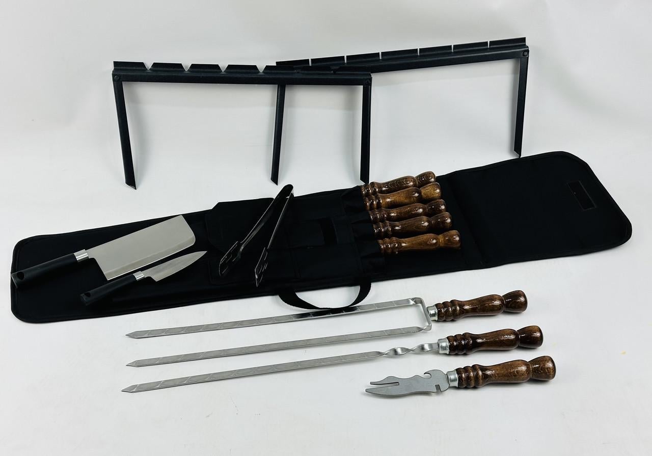 Набор шампуров Grill Master ПРИМЕР-2 из 12 предметов в защитном чехле Черный (168-10-NB-2233)