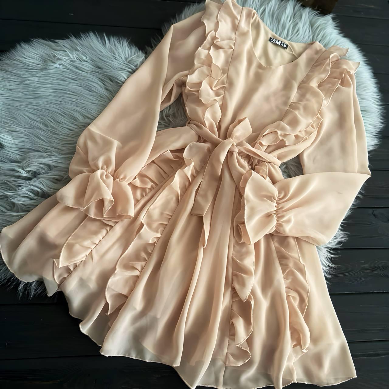 Сукня шифонова підліткова IRmAS 1265 146 см Бежевий - фото 12 Сукня шифонова підліткова IRmAS 1265 146 см Бежевий - фото 12