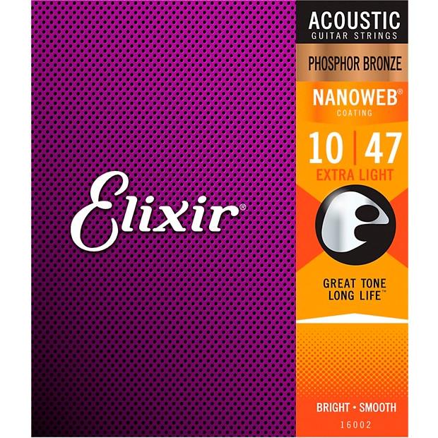 Струни Elixir 16002 NANOWEB Phosphor Bronze 10-47 Extra Light (461) - фото 1