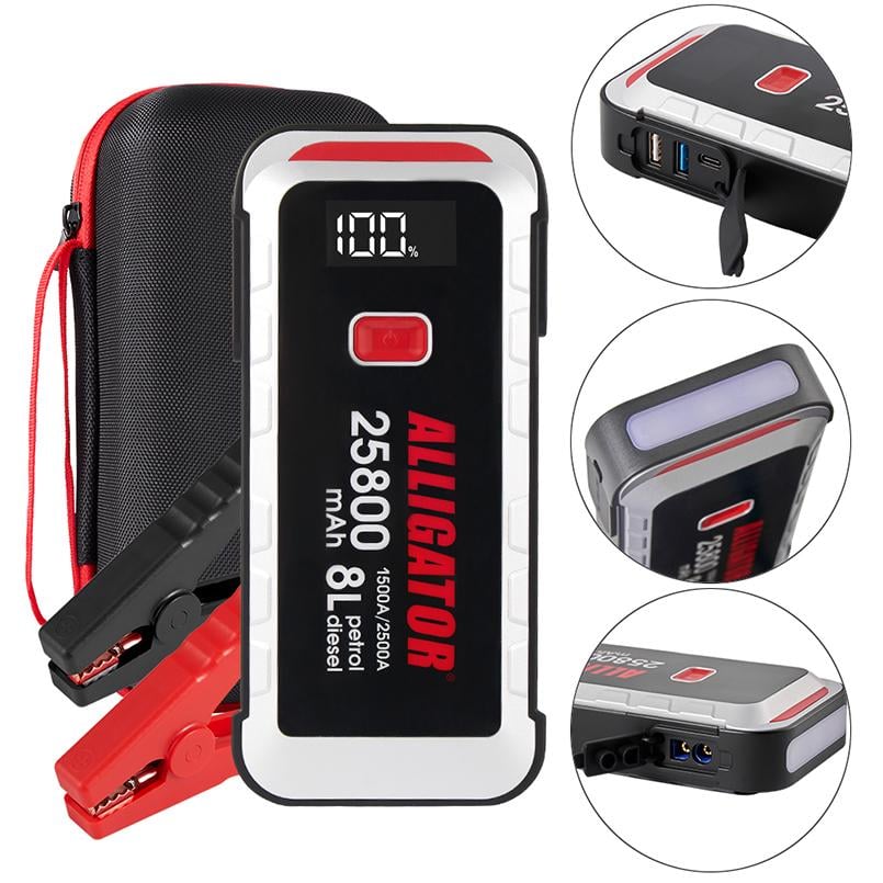 Пусковий пристрій Alligator Jump Starter 1500A/2500A 25800 mAh зі Smart-клемами (JS847) - фото 6