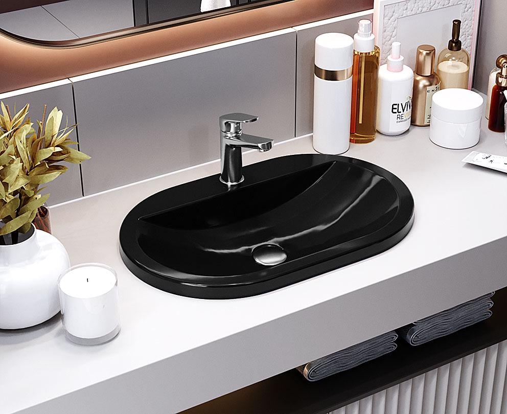 Умывальник накладной Status Elbrus Low Black (694)