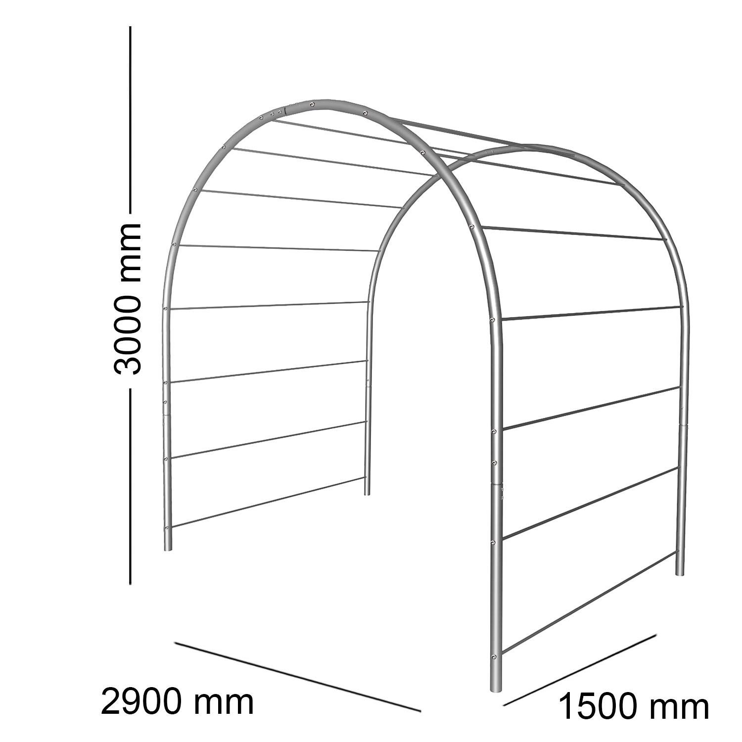 Опора для рослин арка садова 3000х2900х1500 мм d 28 мм/d 12 мм (АС-D28/D12-3000*2900*1500) - фото 2