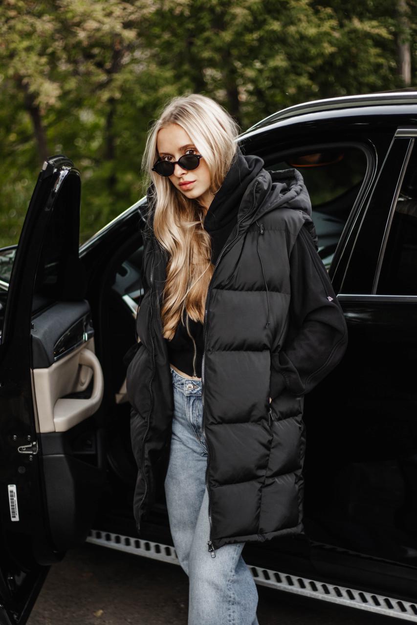 Жилет женский Рим удлиненный Черный