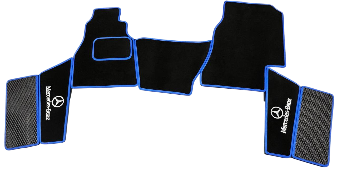 Килимки в салон ворсові для Mercedes Sprinter 1995-2006 з доповненням на пороги шторки 5 шт. Чорний (27327275)