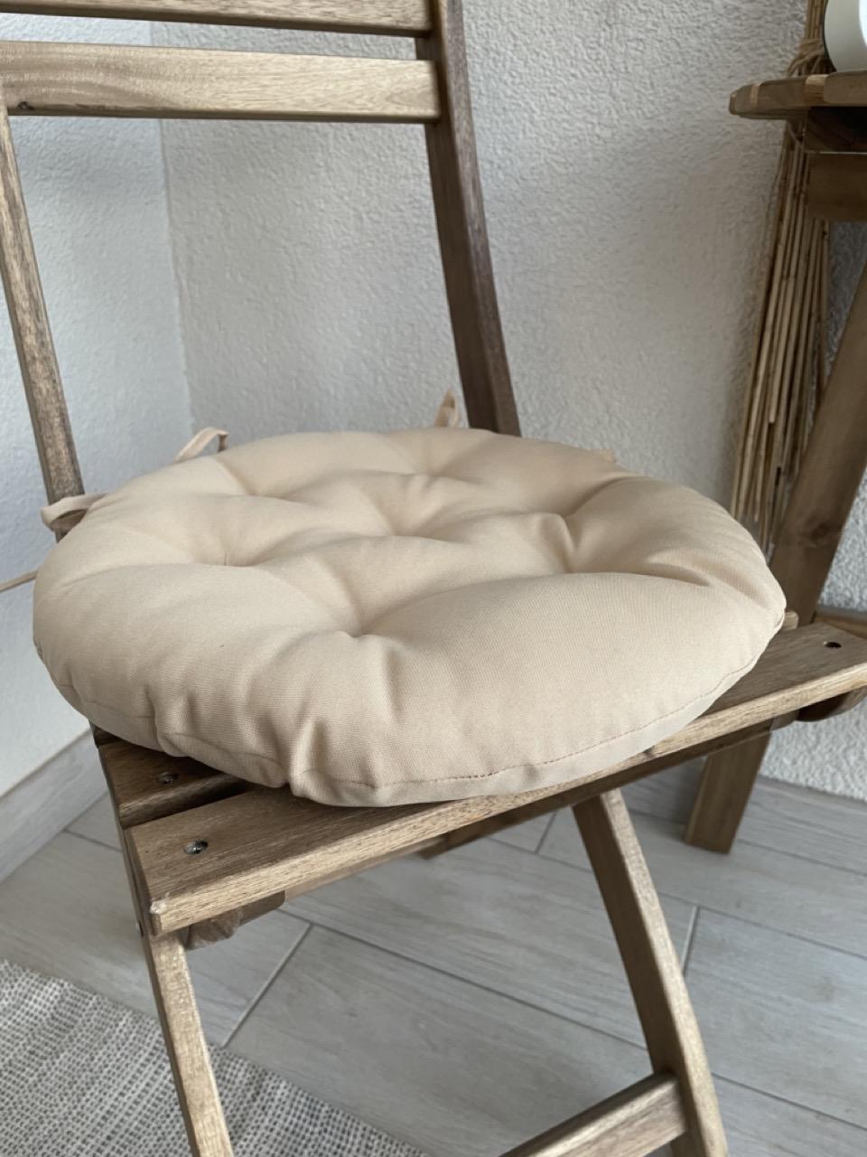 Подушка на стул с завязками круглая Color 40х40х5 см Бежевый - фото 5 Подушка на стул с завязками круглая Color 40х40х5 см Бежевый - фото 5