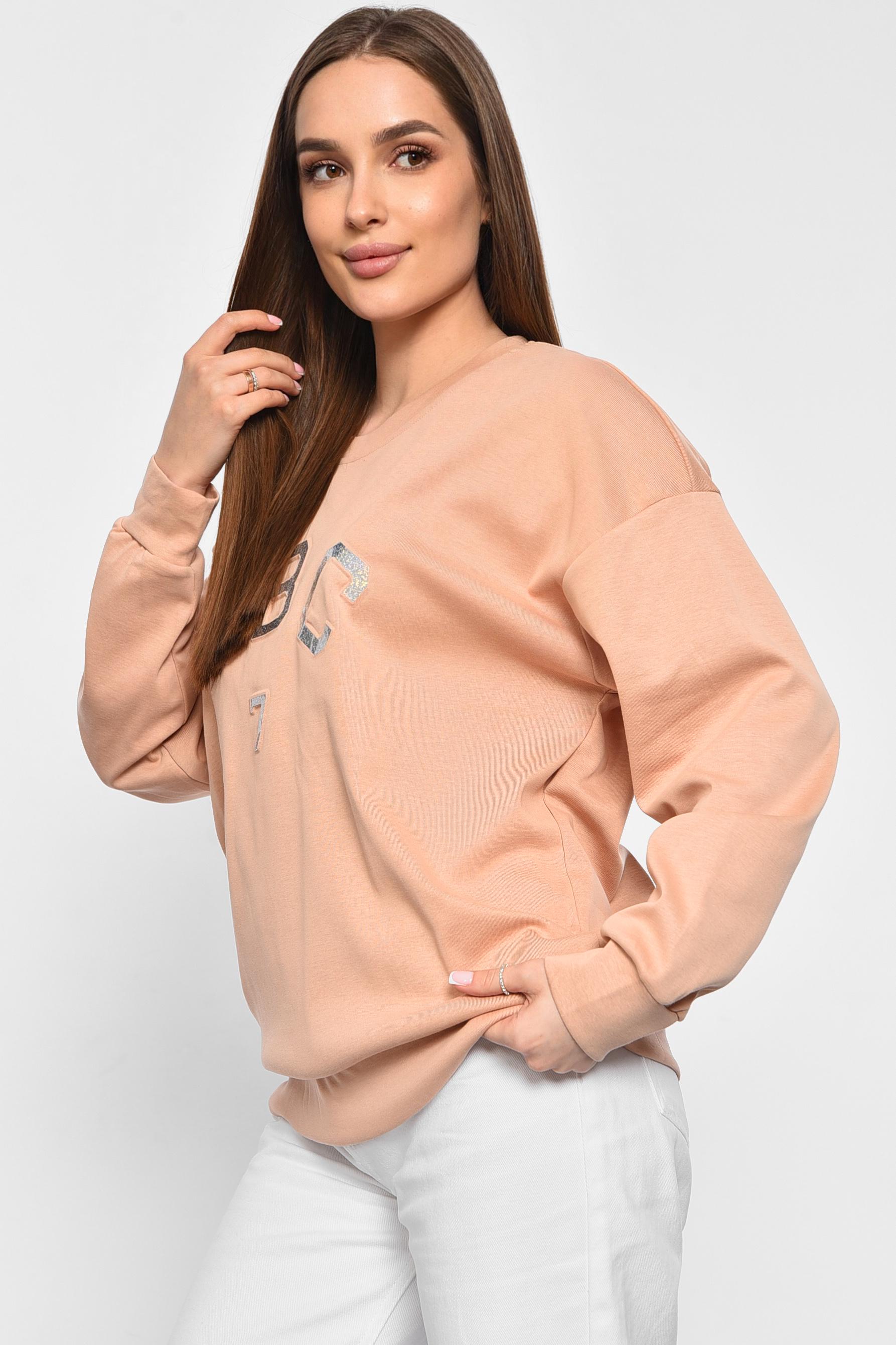 Свитшот женский полубатальный XL-2XL Бежевый (177396) - фото 2