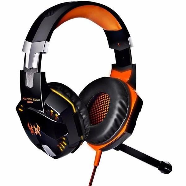 Наушники игровые Kotion Each G2000 с микрофоном и подсветкой Black-Orange (357304960) - фото 15