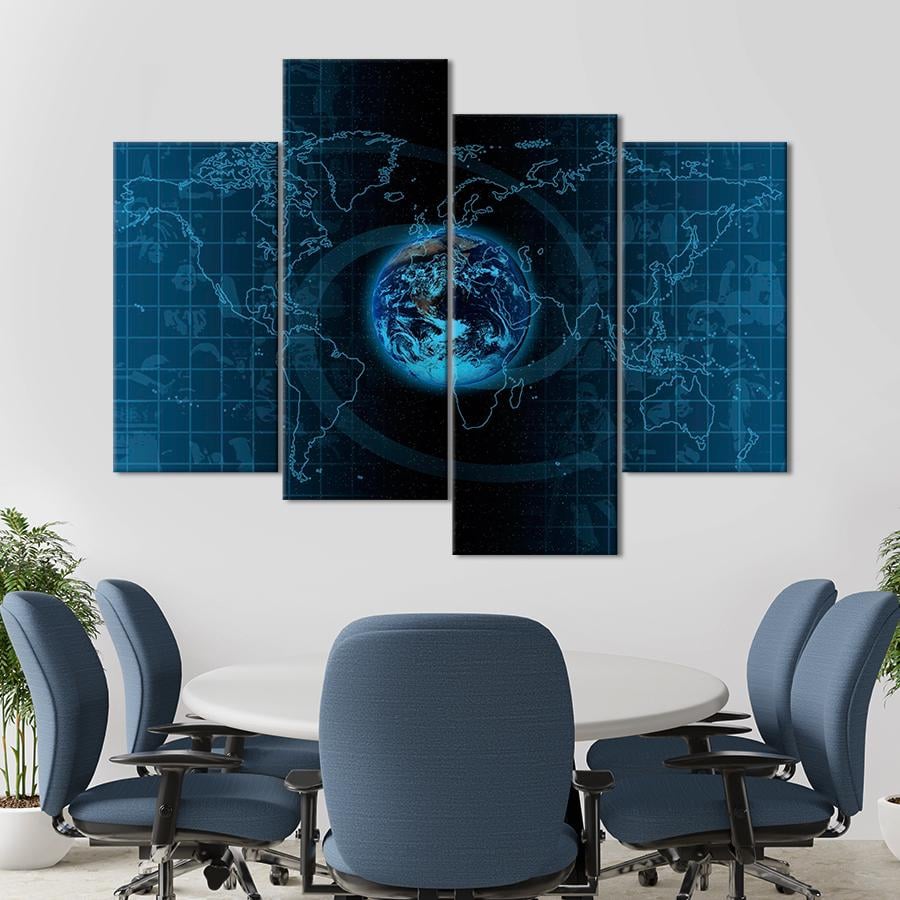 Картина карта Цифровая сеть мира 149x106 см (A1322-4)