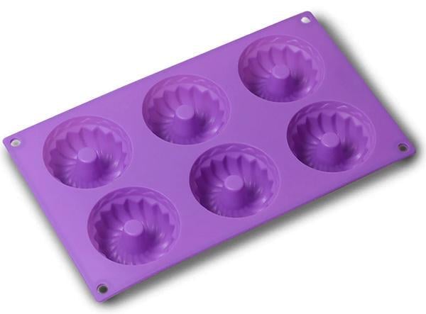 Форма для выпечки Kamille Mini Cake силиконовая 6 ячеек 29х17х3,5 см (KM-7728)