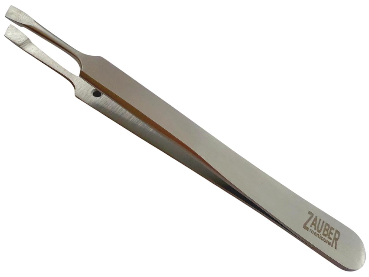 Пінцет для брів скошений Zauber-manicure T-387 широкий Сріблястий (27735428)