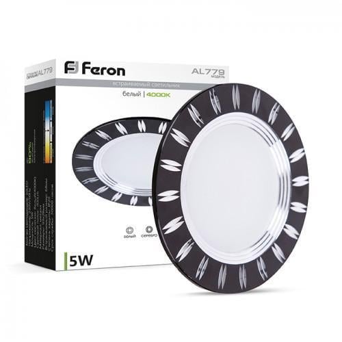 Точковий LED світильник Feron AL779 5W 400Lm 4000K Чорний