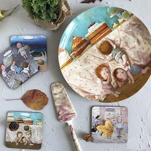 Блюдо для торта Lefard Солодке життя з лопаткою 26 см (924-200) - фото 6 Блюдо для торта Lefard Солодке життя з лопаткою 26 см (924-200) - фото 6