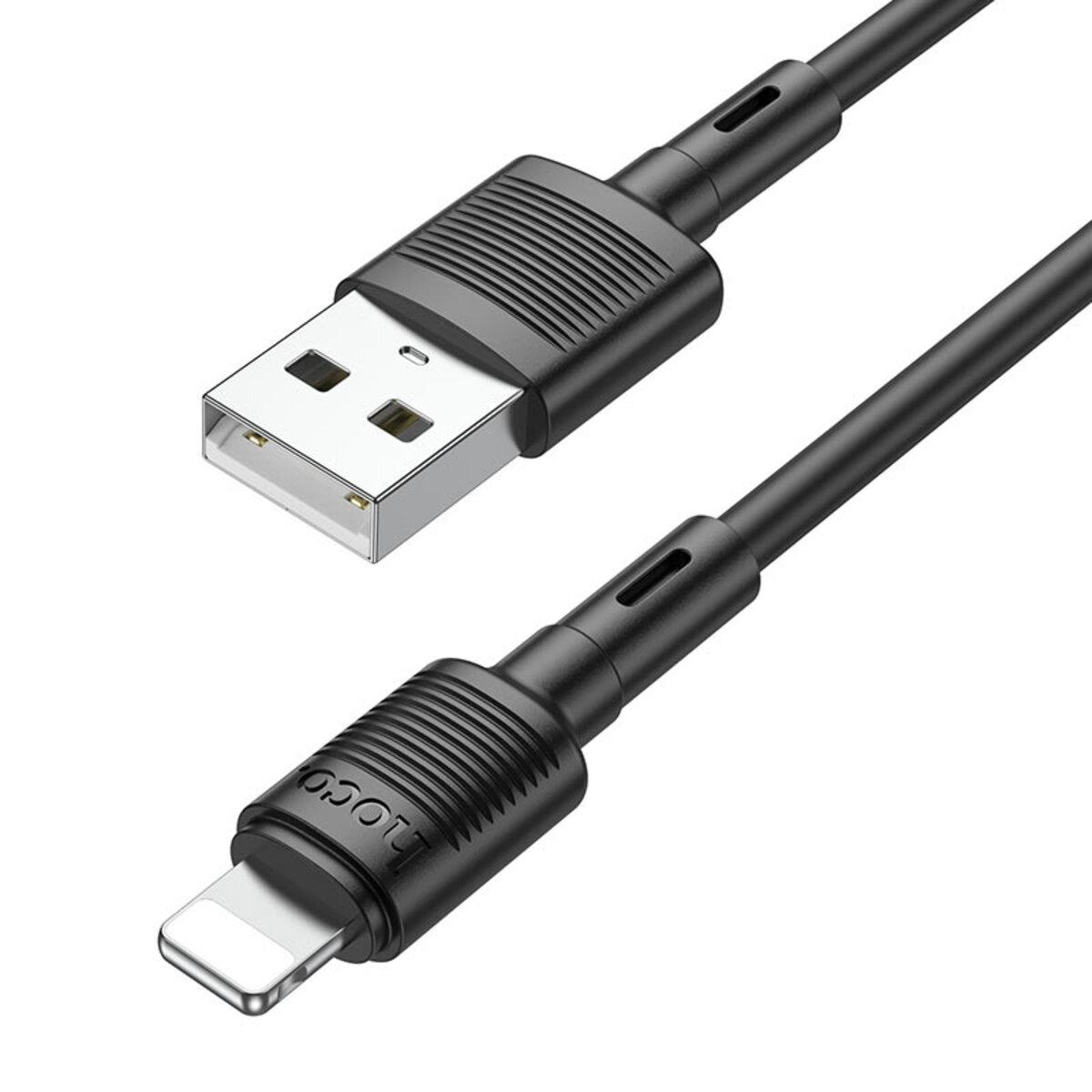 Кабель Hoco X83 USB to Lightning 2,4A PVC Connectors 1 м Black (6931474770868)