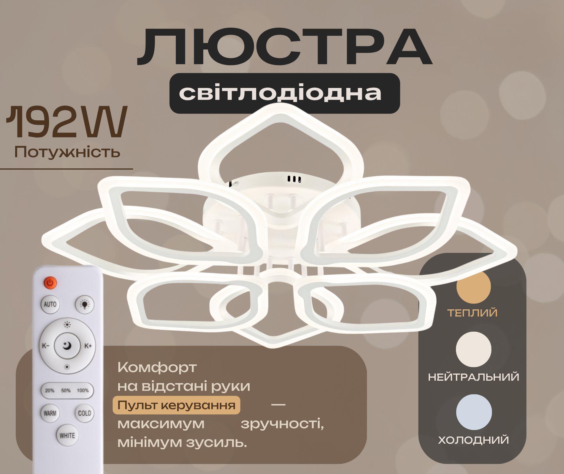 Світильник стельовий 2302-4+4B WH Білий - фото 2