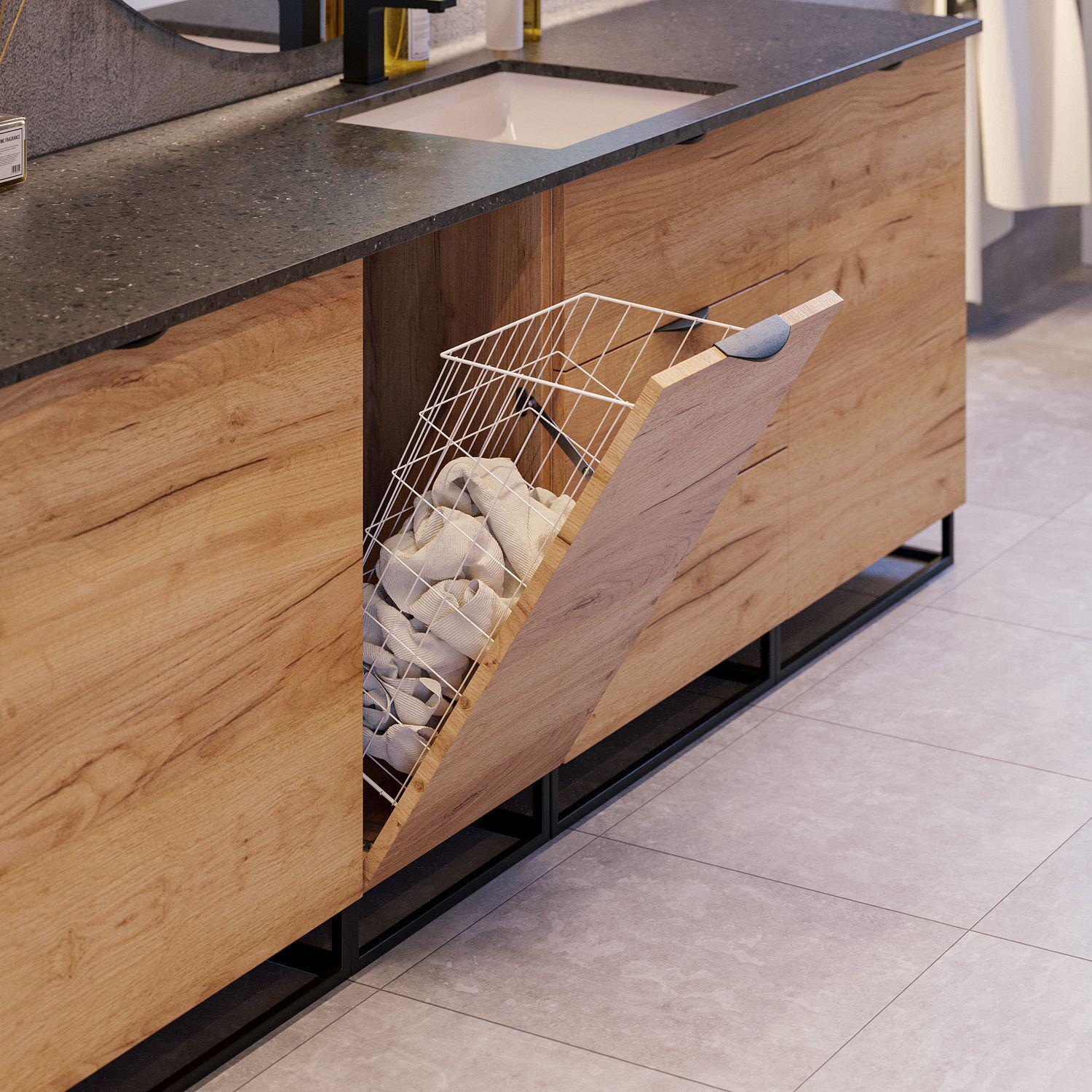 Корзина для белья Rejs 335х255х600 мм Белый