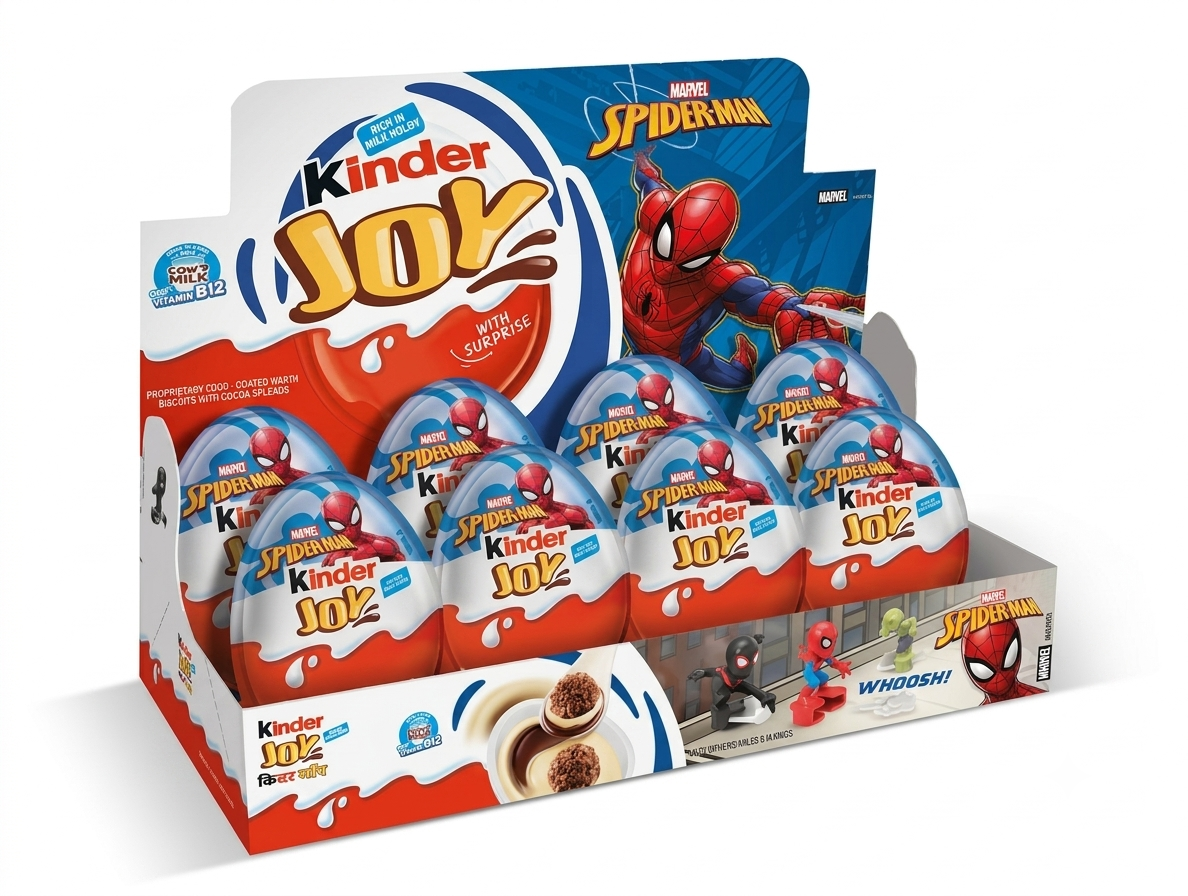 Шоколадные яйца Kinder Joy Spider Man 8 шт. х 20 г (3090881647)