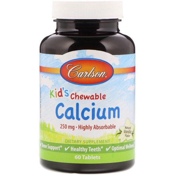 Микроэлемент кальций Carlson Labs Kid's Chewable Calcium Vanilla 60 tabs (000000881)