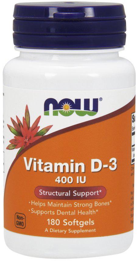 Витамин D-3 Now Vitamin D-3 400 IU 180 caps