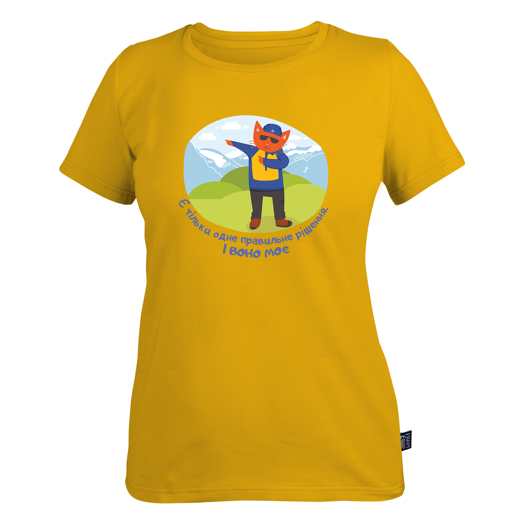 Футболка жіноча Кіт керівник XL Жовтий (id_10291)