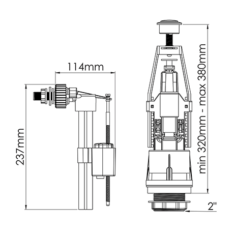 Арматура для сливного бачка Nova 4126N TU-16809 - фото 2