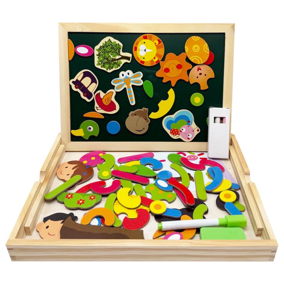 Доска магнитная двухсторонняя WoodArt с пеналом для аксессуаров 47х40 см Коричневый (AD-267-D-41)