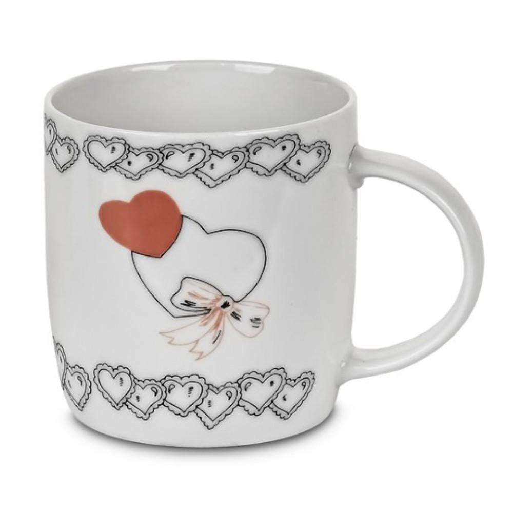 Чашка фарфоровая Stenson Love 8,5х9 см 350 мл Белый с черным (R97499) Чашка фарфоровая Stenson Love 8,5х9 см 350 мл Белый с черным (R97499)