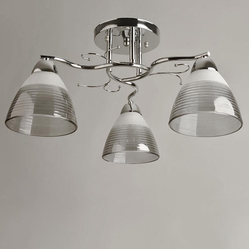 Люстра потолочная Light House SH-19577/3A CR 490х490х240 мм Хром/Cерый