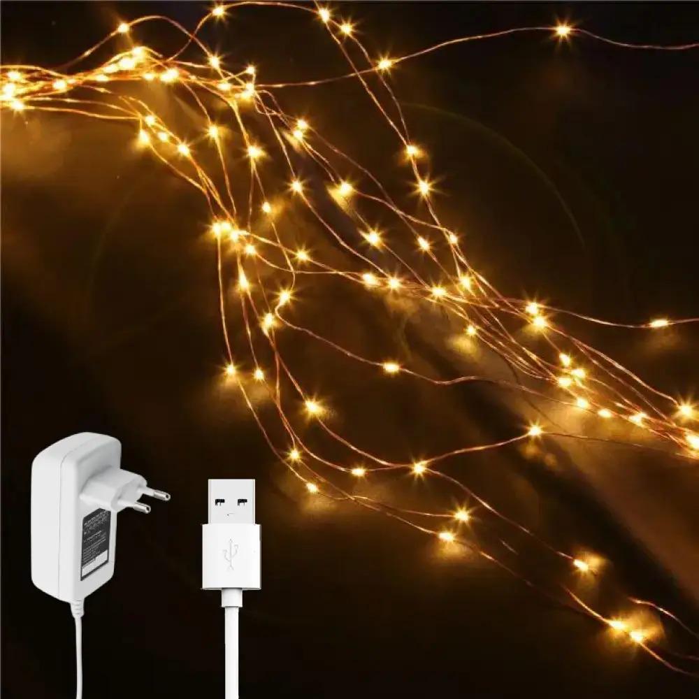Светодиодная гирлянда Конский хвост 2 м 300 LED 15 нитей от USB и сети 220В статический режим Теплый белый Светодиодная гирлянда Конский хвост 2 м 300 LED 15 нитей от USB и сети 220В статический режим Теплый белый