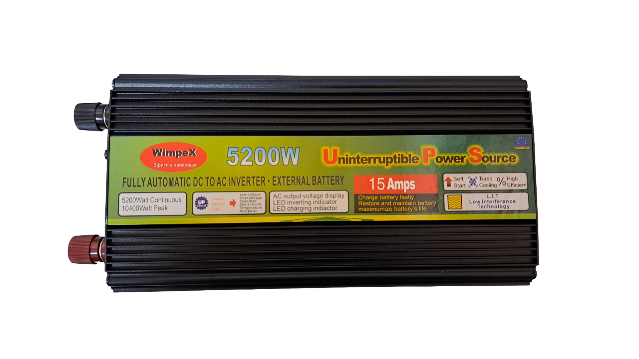 Преобразователь напряжения WIMPEX 12-220V 5200W с автоматической зарядкой 15А - фото 1 Преобразователь напряжения WIMPEX 12-220V 5200W с автоматической зарядкой 15А - фото 1