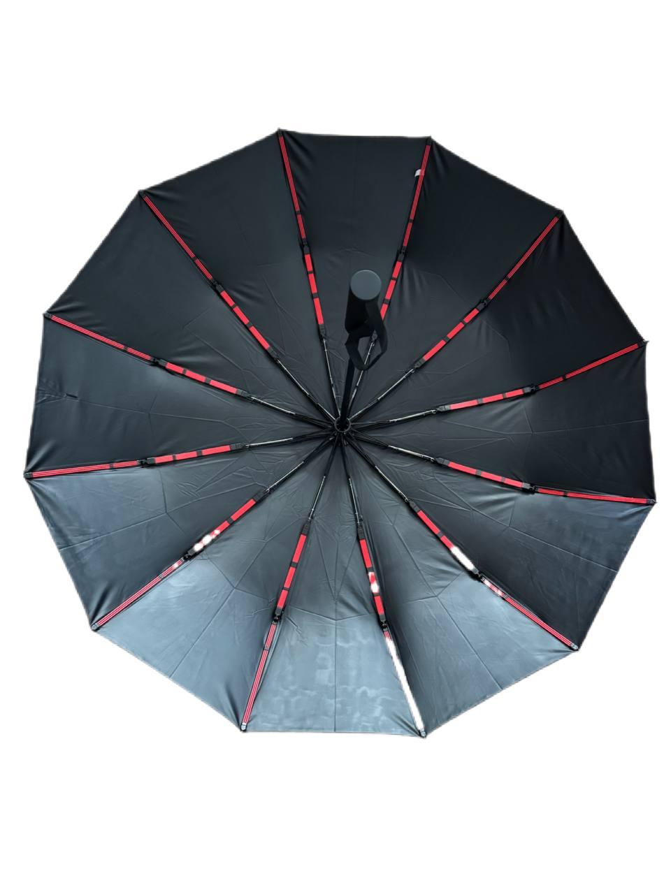 Парасолька-автомат SKS 12 шестисегментних спиць з системою антивітер Чорний - фото 2 Парасолька-автомат SKS 12 шестисегментних спиць з системою антивітер Чорний - фото 2