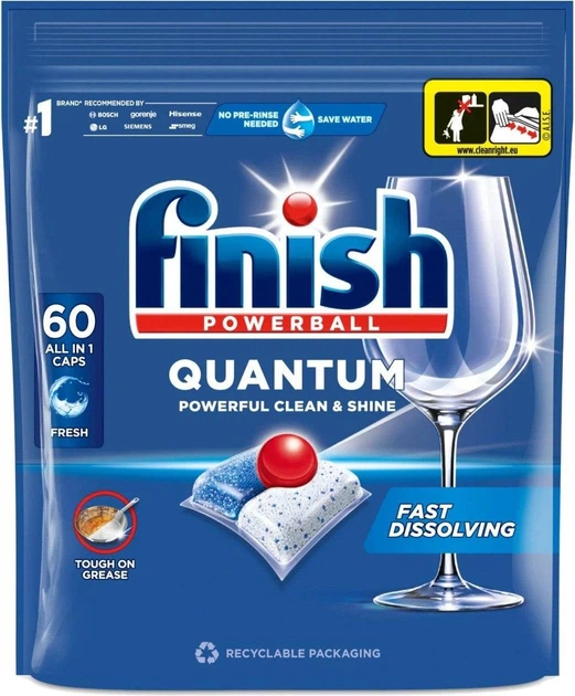 Таблетки для посудомоечной машины Finish Quantum All in 1 60 шт.