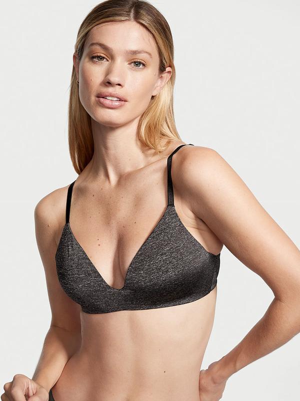 Бюстгальтер безшовний з м'якою чашкою без кісточок Victoria's Secret 80C Сірий меланж (2675620011)