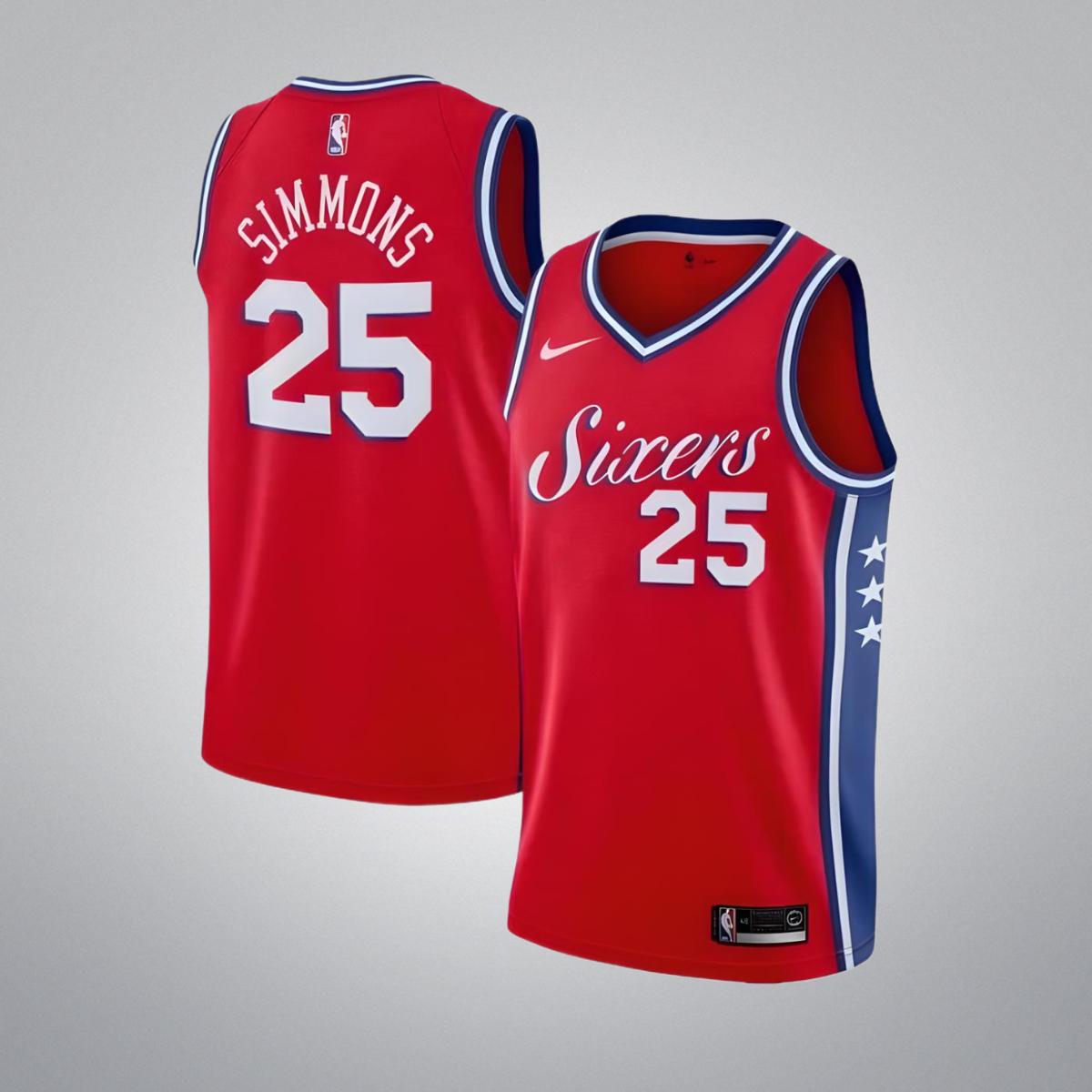Форма баскетбольна дитяча Lion NBA SIXERS SIMMONS 25 2XL на 14-16 років 165-168 см Червоний (CO-2273-2XL) - фото 2