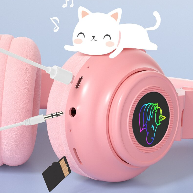 Навушники бездротові Cute Headset 27STN Pink (5e3e3dbf) - фото 2