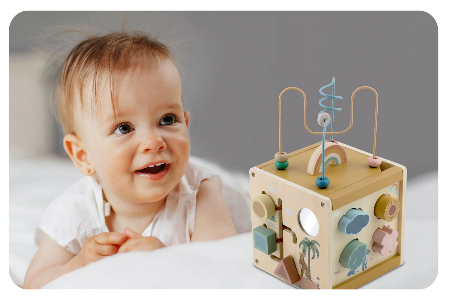 Іграшка-кубик Дерев'яна Сенсорна Nukido NK-861 (786100) Іграшка-кубик Дерев'яна Сенсорна Nukido NK-861 (786100)