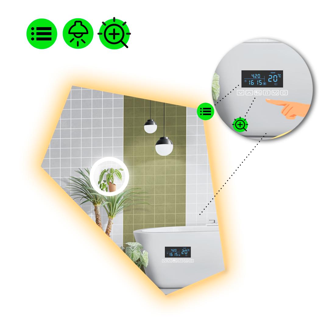 Зеркало с LED подсветкой Modulo 2 с Smart-блоком 120x100 см (8995289)