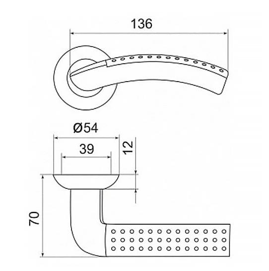 Дверная ручка Armadillo Libra LD26-1SN/CP-3 матовый никель/хром - фото 2