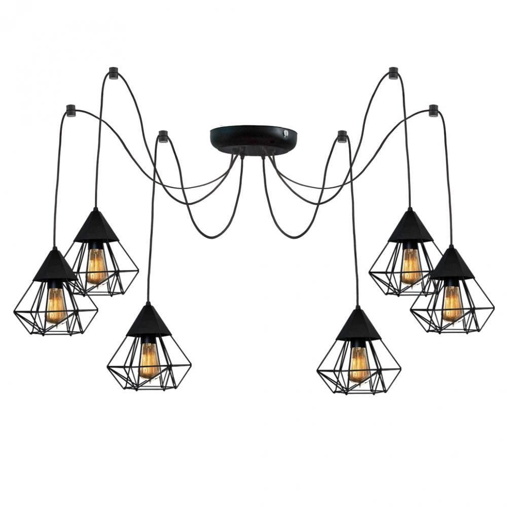 Люстра паук на шесть плафонов MSK ELECTRIC Crystal NL 0535-6