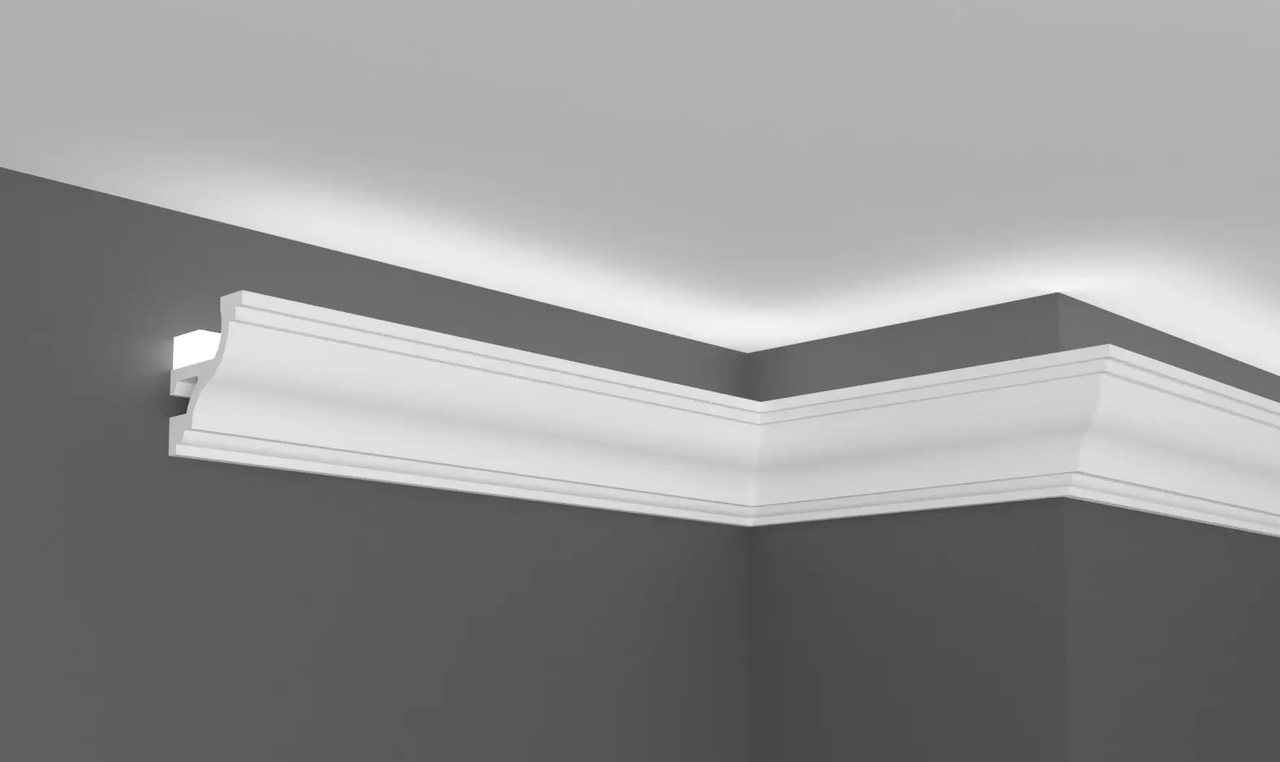 Карниз полімерний для LED-освітлення Grand Décor KH 905 Flex гнучкий 2440 мм (2322339885)