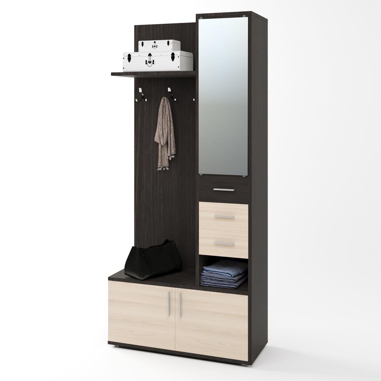 Прихожая с крючками Еверест Ривьера Венге/Дуб молочный (DTM-2191)