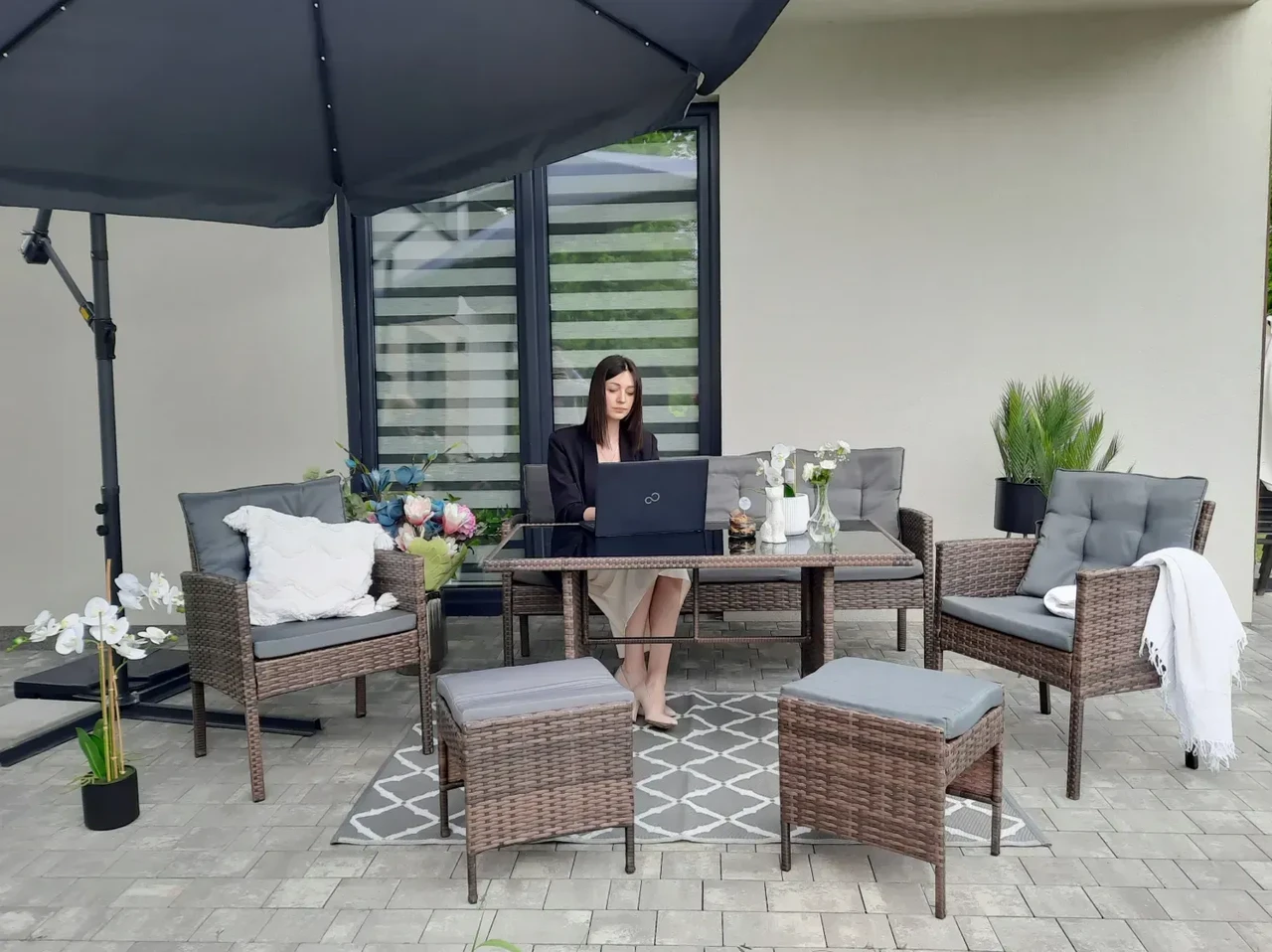 Комплект меблів GardenLine Vaduz Brown (SAD9590) - фото 2 Комплект меблів GardenLine Vaduz Brown (SAD9590) - фото 2